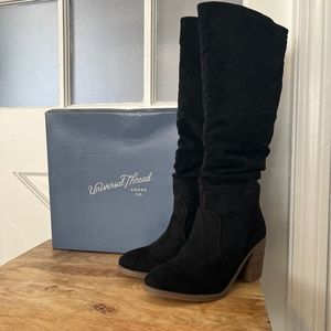 Black ‘Suedette’ Knee-high Universal Thread Boots 7.5